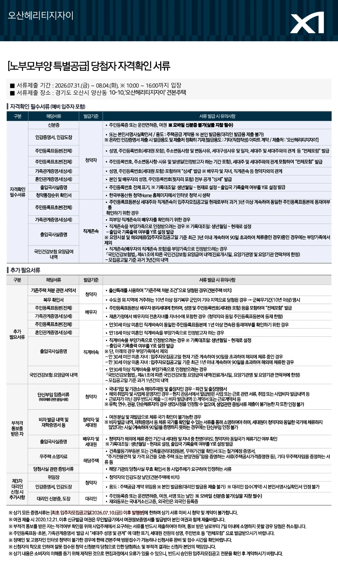서류제출안내(특별공급) 안내자료 5